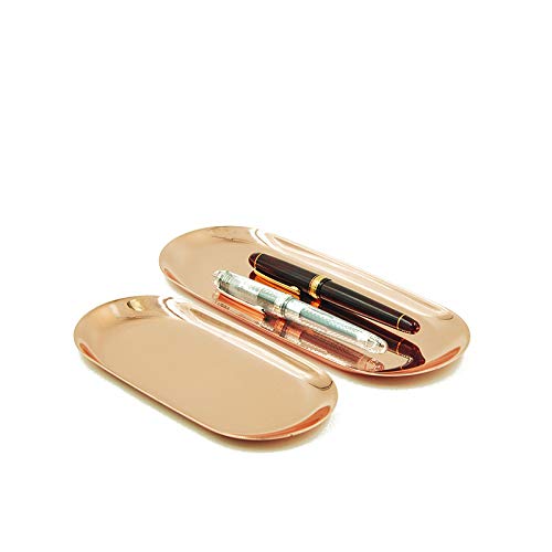 Davi Atelier Stainless Steel Jewelry Tray Cosmetics Holder Display Organizer For Keys Phone Jewelry Watch Wallet Trinket (Rose Gold 2 Size) #TOP2