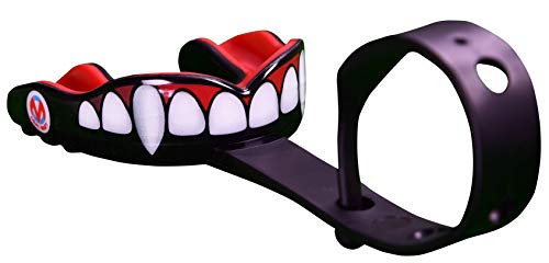 Oral Mart (Colmillos de Vampiro Protector bucal Deportivo con Correa (fútbol Americano/Hockey sobre Hielo/Lacrosse) para Adultos