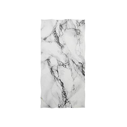 LUYISI フェイスタオル 大理石 石柄 ホワイト 子供用バスタオル ふわふわ 柔らか肌触り 吸水 速乾 抗菌防臭 ギフト用 約76×38cm