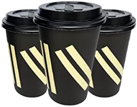 KIKOOOZ Disposable Coffee Cups with Lids And Sleeves, [100 Pack] 16oz Heavy Duty Disposable Paper Coffee Cups for Hot & Cold Beverages, Coffee, Tea, Extra Thick, Eco Friendly Cups