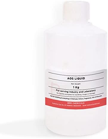 BRM Chemicals AOS Liquid - 1 KG Alpha Olefin Sulfonate Liquid For Shampoo Making, Lotion, Creams, Cosmetic Making & DIY Personal Care For Face, Hair, Skin & Body