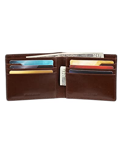 Cole Haan Men's Rfid Slim Billfold Wallet, Tan Stitch, One Size #TOP2