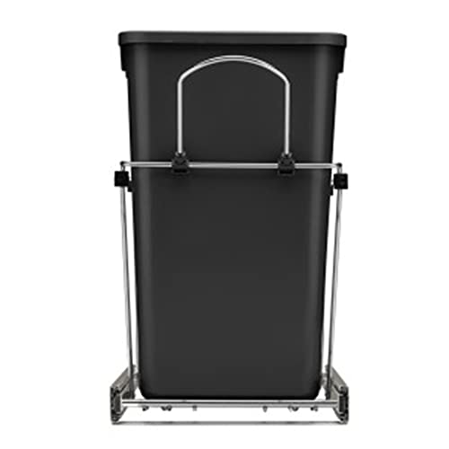 Rev-A-Shelf Rv-15Kd-18C S Double 27 Quart Sliding Pull-Out Waste Trash Garbage Bin Container For Base Kitchen Cabinet With 11-Inch Opening, Black #TOP6