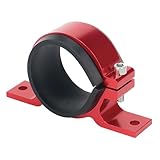 Fuel Filter Mounting Bracket, Aluminum Alloy Fuel Pump Clamp Holder, Universal Car Oil/Fuel/Gas Pump Mounting Bracket (Red, 60MM)