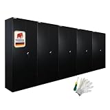 PROREGAL Mega Deal 5x Armadio a due ante ELEPHANT in metallo con serratura, 2 ante 180x80x40cm, acciaio, 6 scomparti e asta appendiabiti, guardaroba, nero, schedario