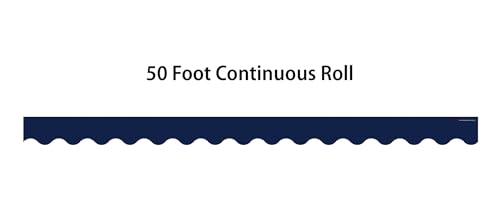 Teacher Created Resources Navy Blue Scalloped Rolled Border Trim - 50ft - Decorate Bulletin Boards, Walls, Desks, Windows, Doors, Lockers, Schools, Classrooms, Homeschool & Offices - Thumbnail 7