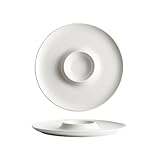 Platos De Pasta, Platos De Postre De Loza Vajilla Plato de sopa espeso blanco cepillado 9,5 pulgadas, fideos creativos, servicio hotel, vajilla desayuno, plato volcán, postre restaurante(9.5 in)