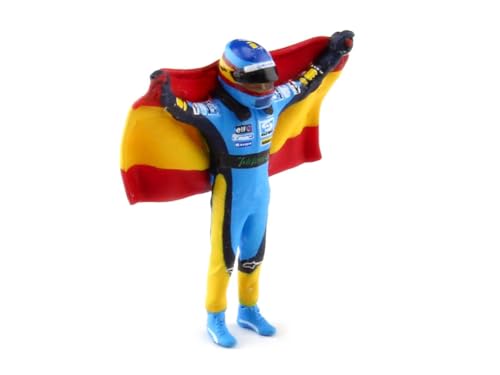 Compatible con Renault R25 Figura Fernando Alonso con Bandera de España 2005 Campeón del Mundo 1:43 Cartrix CT068
