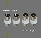 Relloh TV Aerial Coaxial Cable Connectors - Premium Nickel Plated 2x Male and 2x Female Connectors for Seamless Signal Transmission - Coaxial TV Aerial Connector Kit RF Coax Aerial Adapters - Image 5
