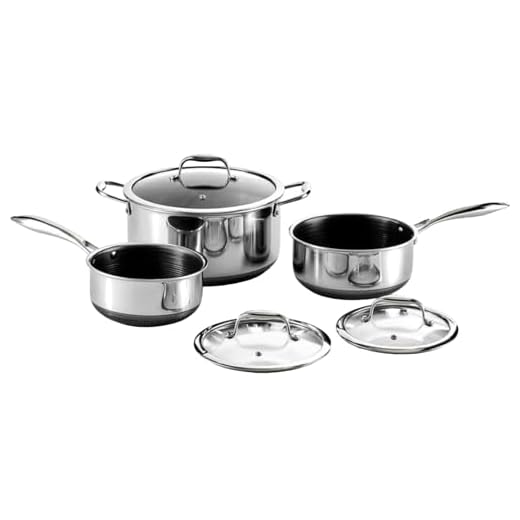 HexClad Hybrid Nonstick 6-Piece Pot Set, 2, 3, and 8-Quart Pots with Tempered Glass Lids, Stay-Cool Handles, Dishwasher Safe, Compatible with All Cooktops
