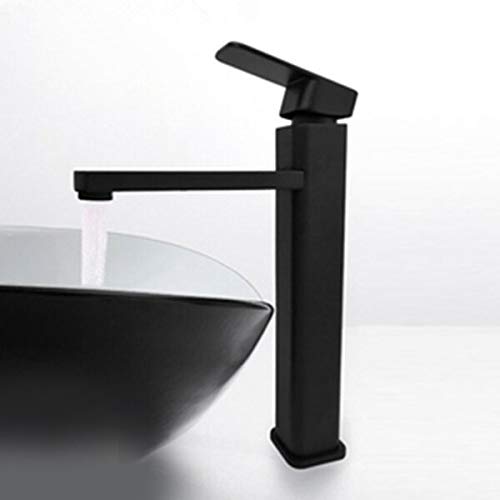 Mitigeur noir de salle de bain tall : l'élégance vintage haute pour vasque