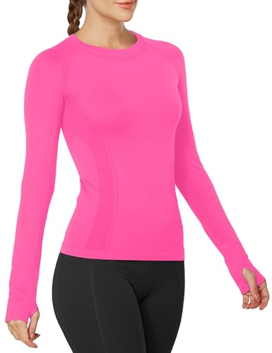 Image of MathCat Workout Shirts for Women Long Sleeve, Workout Tops for Women, Quick Dry Gym Athletic Tops,Seamless Yoga Shirts XS-XL