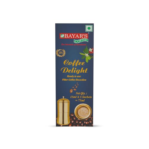 Image of Bayar's Coffee Delight South Indian Filter Decoction Sachets, 15ml(5-PK)
