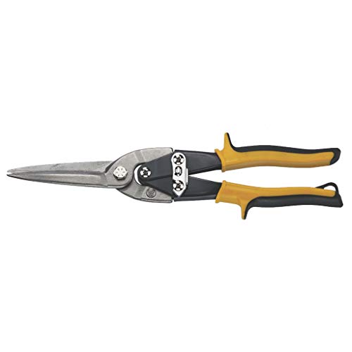 Teng Tools Aviation Tin Snips - Straight Long Cut Regular Tin Cutting Shears - 495, Silver