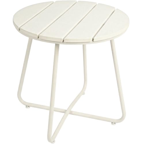danpinera Outdoor Side Tables, HDPS Patio Table with Metal Legs