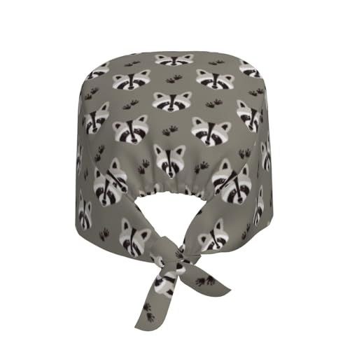 Image of Working Cap Scrub Cap with Sweatband Adjustable Unisex Women Tie Back Hat Nurse Surgical Caps