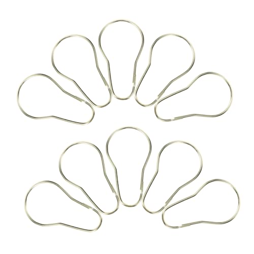 HIAKDOFT Ganchos para Cortinas de Baño de Acero Inoxidable Dorado, 20 Piezas, Diseño Hebilla de Calabaza, Resistentes al Desgaste, Accesorios para Cortinas, Uso en Baño y Dormitorio,