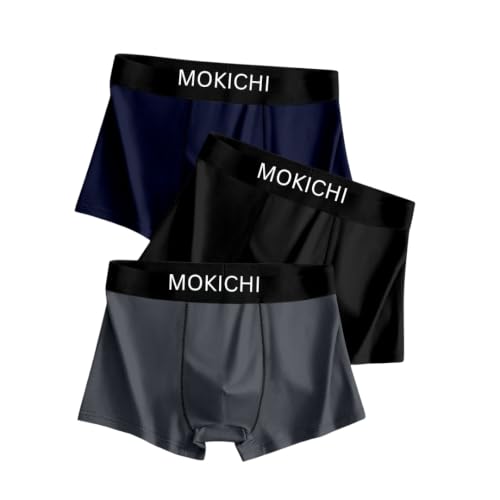 Image of Men's Ice Silk Boxer Briefs Pack of 3 | Ultra Soft Breathable Stretch Trunks | Moisture Wicking Quick Dry Innerwear | Comfortable Mid Rise Underwear