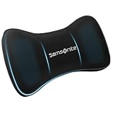 SAMSONITE Travel Neck Pillow – Memory Foam Car Seat Headrest Cushion, Ergonomic Neck Support for Driving, Adjustable, Comfortable Head Rest for Long Trips, Travel Pillow for Cars & Office Chairs