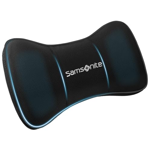 SAMSONITE Travel Neck Pillow – Memory Foam Car Seat Headrest Cushion, Ergonomic Neck Support for Driving, Adjustable, Comfortable Head Rest for Long Trips, Travel Pillow for Cars & Office Chairs by Samsonite - Used condition - US$19.80