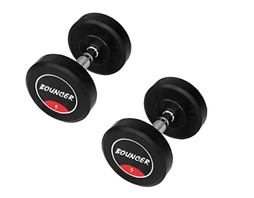 Bouncer Rubber Dumbbells 5 Kg Pair || Set of 5Kg x 2Pcs =10Kg || Strength Training || Made in India || Home/Gym Workout || (B096FZH523) Amazon Price History, Amazon Price Tracker