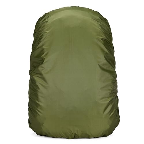 Lukery Housse de Sac à Dos Imperméable Anti-Pluie, Lot de 2 Housse de Pluie Sac à DosHousse de Protection Couverture Anti Pluie Poussière pour L'extérieur Voyage Escalade (XS,Vert Militaire)