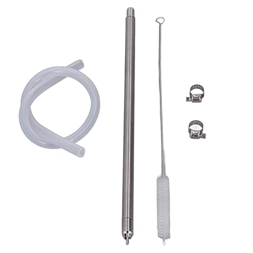 Tissting Bierflaschenfüller 35,2cm Lange Edelstahl Federbelastet Flaschenfüller mit Bürsten Schlauch und Klemme, Abnehmbarer Füllstab für Bar Home Bier Wein Abfüllung