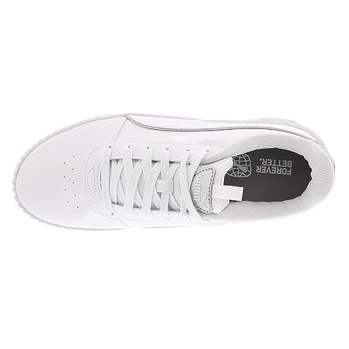 Image of PUMA Carina 20 Pop Up Metallics Womens Sneaker 105 BM US WhiteSilverSilver