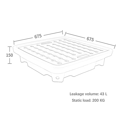 Plataforma apilable industrial: bandeja para tanque de aceite a prueba de fugas 4