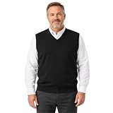 Krumba Mężczyźni Oversize Swetry Kamizelka: Plus Rozmiar Duży Wysoki V Serek Bawełna Pulowery Czarny 3XL