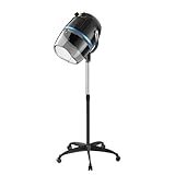 BBBuy Professional Height Adjustable Hair Dryer Hooded, Floor Standing Bonnet Hair Dryer, Stand Up Rolling Base w/Wheels for Beauty Salon Equipment Home Spa, Black