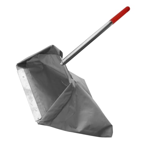 HOUDERCO 厚手製ステンレス管防風ダストパン 大型屋外用ごみ袋付き 環衛工人向け耐風設計で耐久性強化 長柄ちりとりで効率的なごみ収集に適