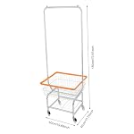 Steel Wire Laundry Cart,Laundry Basket With Wheels,Heavy Duty Commercial Laundry Basket Cart with Rod Rack 19.69x15.75x70.87in (D) - Image 3