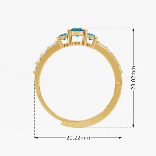 Image of U ARE 925 Sterling Silver 18K Gold and Rose Gold Plated Sparkling Three-Stone Ring | Gift for Women and Girls | With Certificate of Authenticity and 925 Stamp