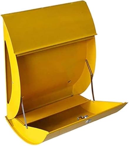 Boîte aux lettres extérieure classique jaune résistante pour mur de maison - 4