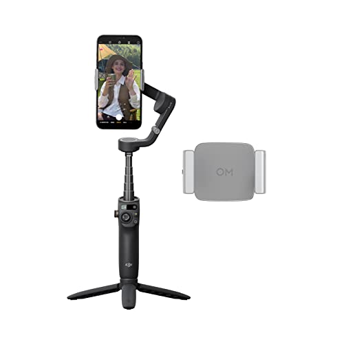 DJI Stabilisateur nacelle pour Smartphone OSMO Mobile 6, nacelle pour téléphone à 3 Axes, Barre d’Extension intégrée, Portable et Pliable & Bride de téléphone à Lampe intégrée DJI Om