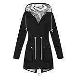 Chaqueta de manga larga para mujer, con capucha, impermeable, básica, para otoño e invierno, a la moda, Y2K, F-789 Negro, M