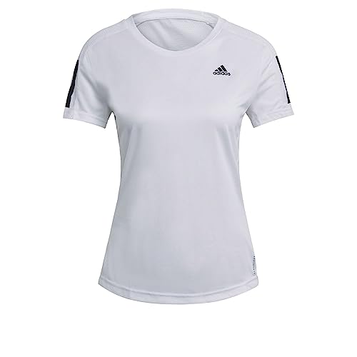 adidas Women's Own The Run Tee, Core White/Black, Small