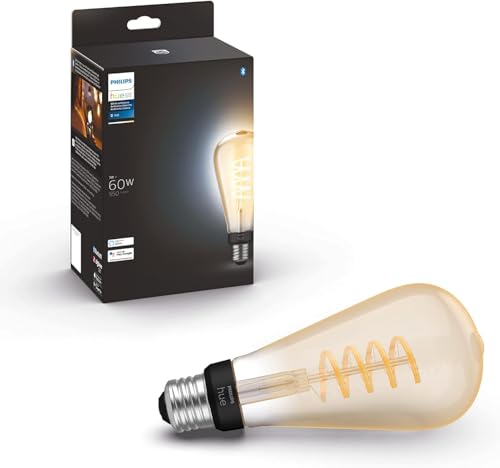 Image of Philips Hue Smart 60W ST23 Filament LED Bulb - White Ambiance Warm-to-Cool White Light - 1 Pack - 550LM - E26 - Indoor - Control with Hue App - Works with Alexa, Google Assistant and Apple Homekit