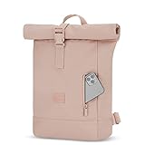Johnny Urban Rucksack Damen & Herren Klein Rosa - Robin Small - Kleiner Rolltop Daypack mit 12 Zoll Laptopfach - Tagesrucksack für Uni City Business - Wasserabweisend