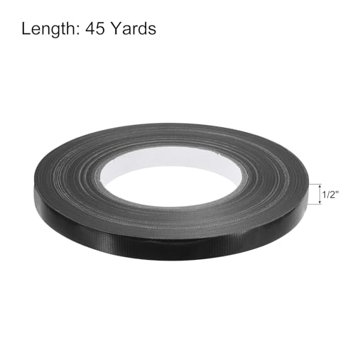 Image of MECCANIXITY Colorful Craft Gaffers Tape Rolls Black 1 /2 inch X 45 Yards Matte Gaffers DIY Photo Albums for Gifts Decoration Backdrop Cables Floor Taping 1 Pcs