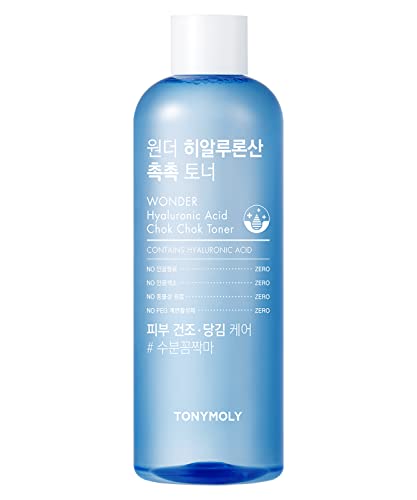 Image of TONYMOLY Wonder Hyaluronic Acid Chok Chok Toner - 8-Layer Hyaluronic Acid Deep Hydrating Facial Toner with Deep Sea Water - Intense Moisture Boosting K-Beauty Toner for Dry, Dehydrated & Sensitive Skin - 500ml
