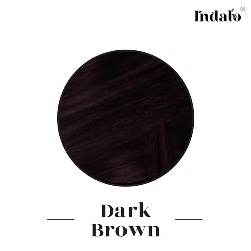 Image of Indalo Natural Hair Color Dark Brown | No Ammonia, No Paraben, No PPD, Dark Brown Hair Color | Suitable for Men & Women 100g