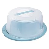keeeper Runder Tortenbehälter mit Deckel, Ergonomischer Griff, Einfacher Transport von Kuchen, Ricardo, Nordic Blue (Blau)
