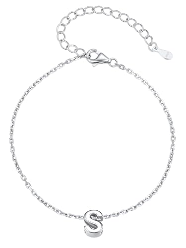 Silvora Bracelet Women's Jewellery Sterling Silver Bracelet Initial S Bracelets for Women Adjustable Bracelets
