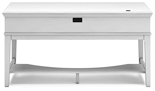 Signature Design By Ashley Kanwyn Classic Home Office Storage Leg Desk With 2 Drawers And Usb Ports, White #TOP6