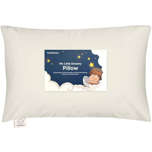 Image of Toddler Pillow with Pillowcase, 13x18 My Little Dreamy Pillow (Clay) | Kids Travel Bed Pillow for Sleep, Organic Cotton Small Pillowcase, Soft, Breathable, Machine Washable, Toddlers 2-5 years old