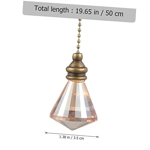 Image of Ceiling Fan Pendant Decorative Fan Pulls Ceiling Fan Pull Crystal Ceiling Lamp Chains Crystal Pendant Chain Ceiling Light Pull Chain Gem European Style Wrought Iron