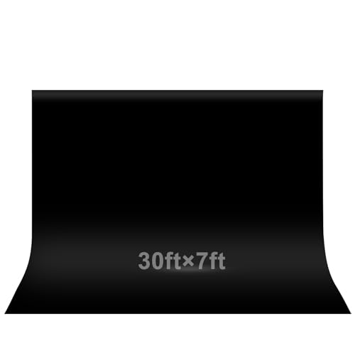 Image of EMART 30x7ft Black Backdrop for Photoshoot, High Density Polyester Fabric Pure Backdrop Curtain, Black Photography Backdrop for Portrait Photoshoot, Video Recording
