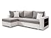 Produktbild Ecksofa Lord mit Regal und Schlaffunktion - Sofa mit Bettkasten, Schlafsofa, Polsterecke, Couch L-Form, Couchgarnitur, Sofagarnitur (Weiß + Grau (Dolaro 511 + Berlin 01), Ecksofa Links)